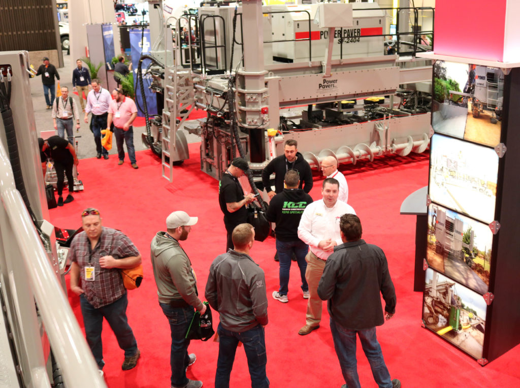 Power Curbers & Power Pavers trade show booth at World of Concrete