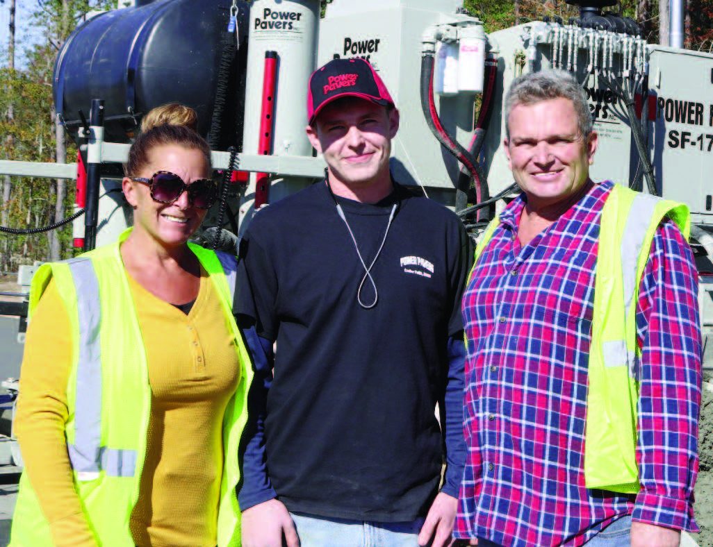 The Brasingtons with their new Power Paver. (Left to Right: Michelle, Matt, Don)