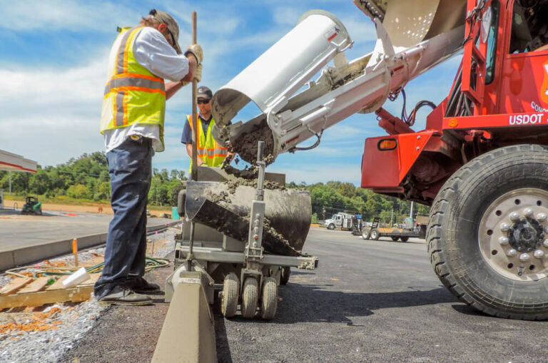 150 concrete extruder pouring concrete