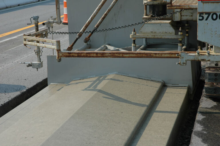 close-up of newly laid highway divider