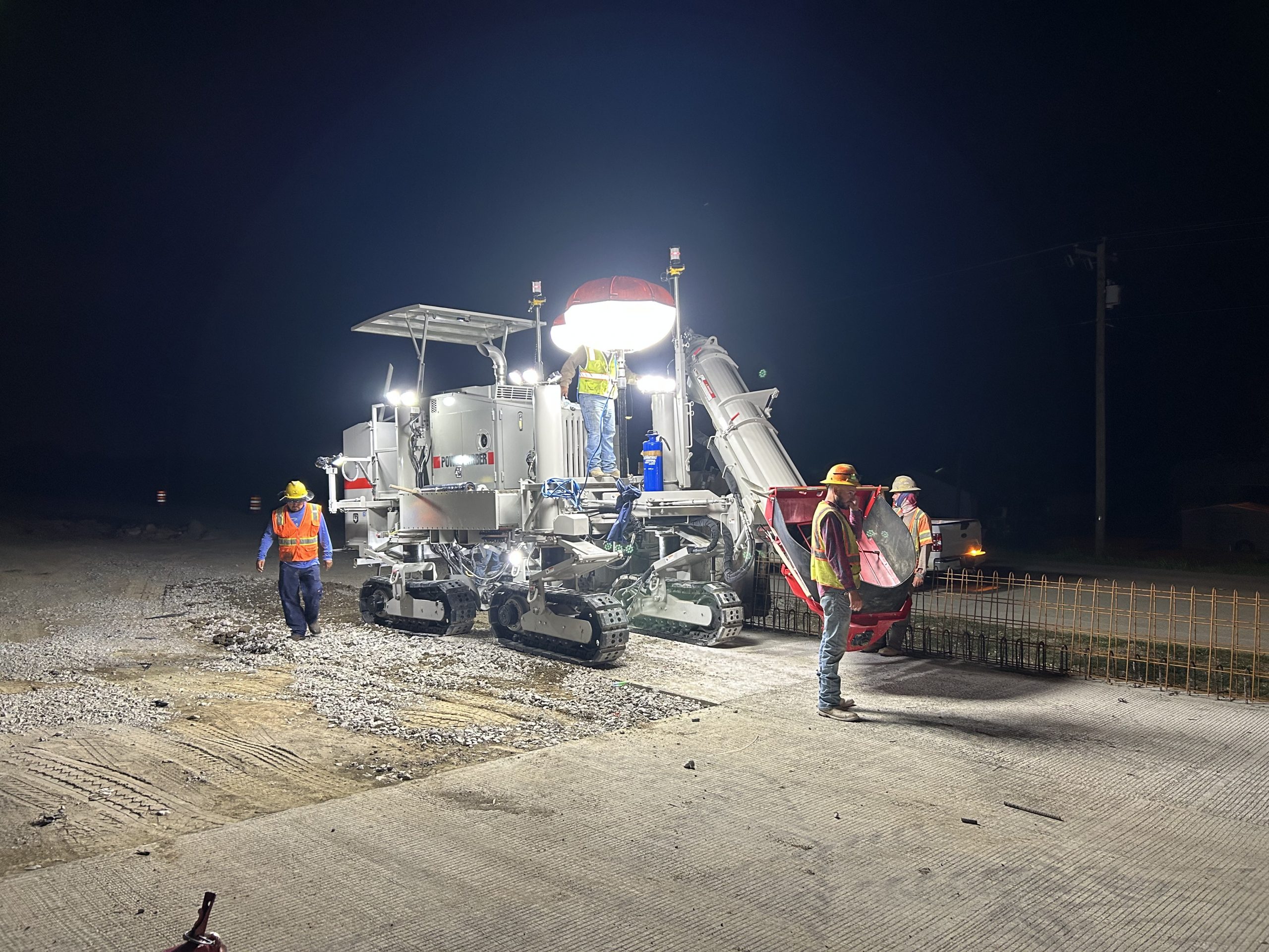 Austin Bridge & Road team using Power Curber 5704-D MAX